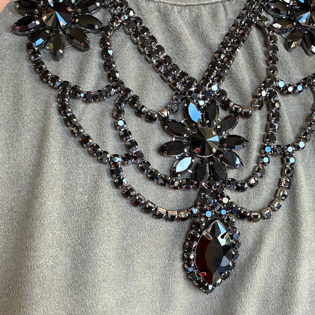 Statement Chunky all black necklace