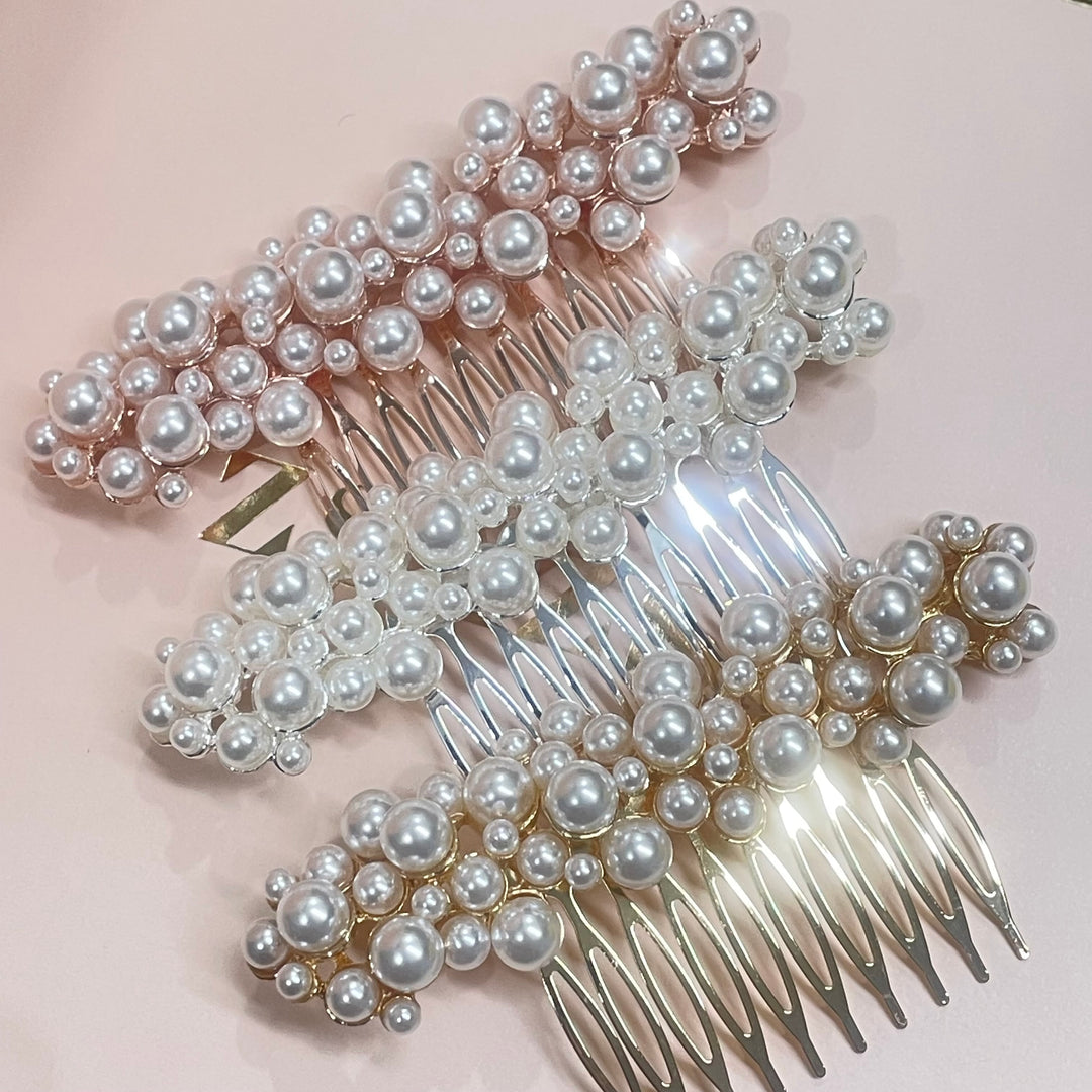 Pearl Cluster Hair Comb