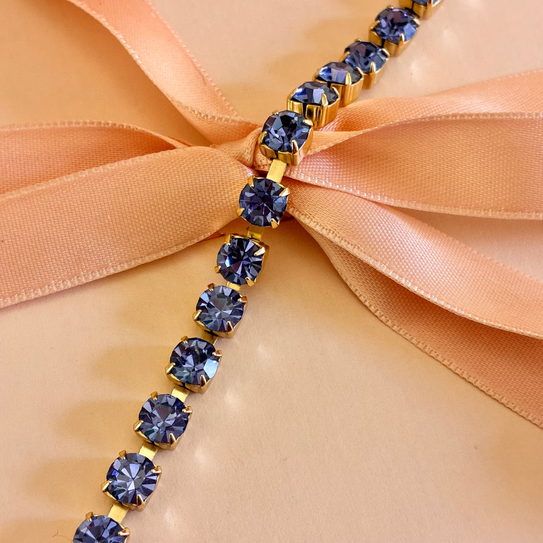 Purple Swarovski crystals bracelet