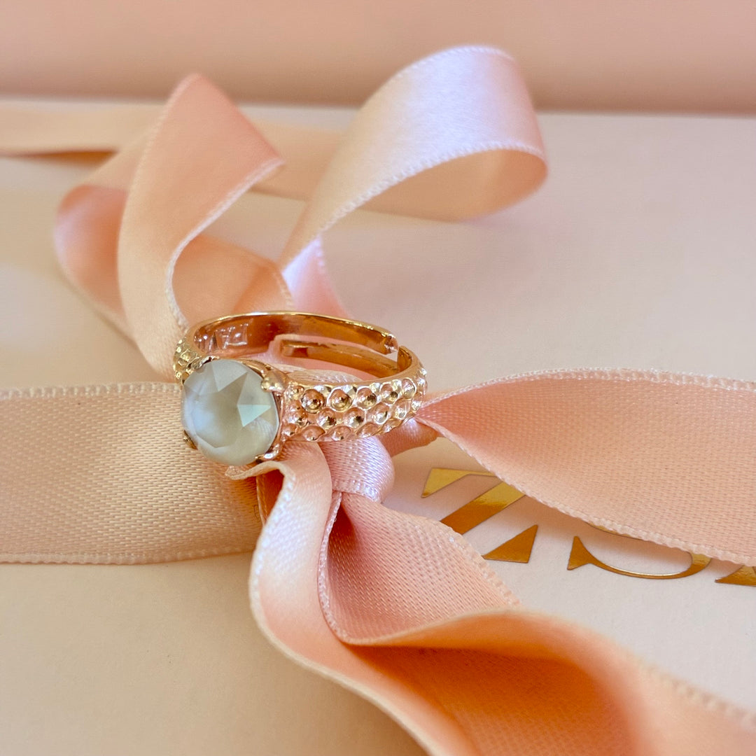 Champagne solitaire rose gold plated ring