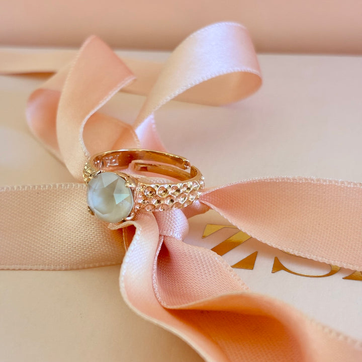 Champagne solitaire rose gold plated ring