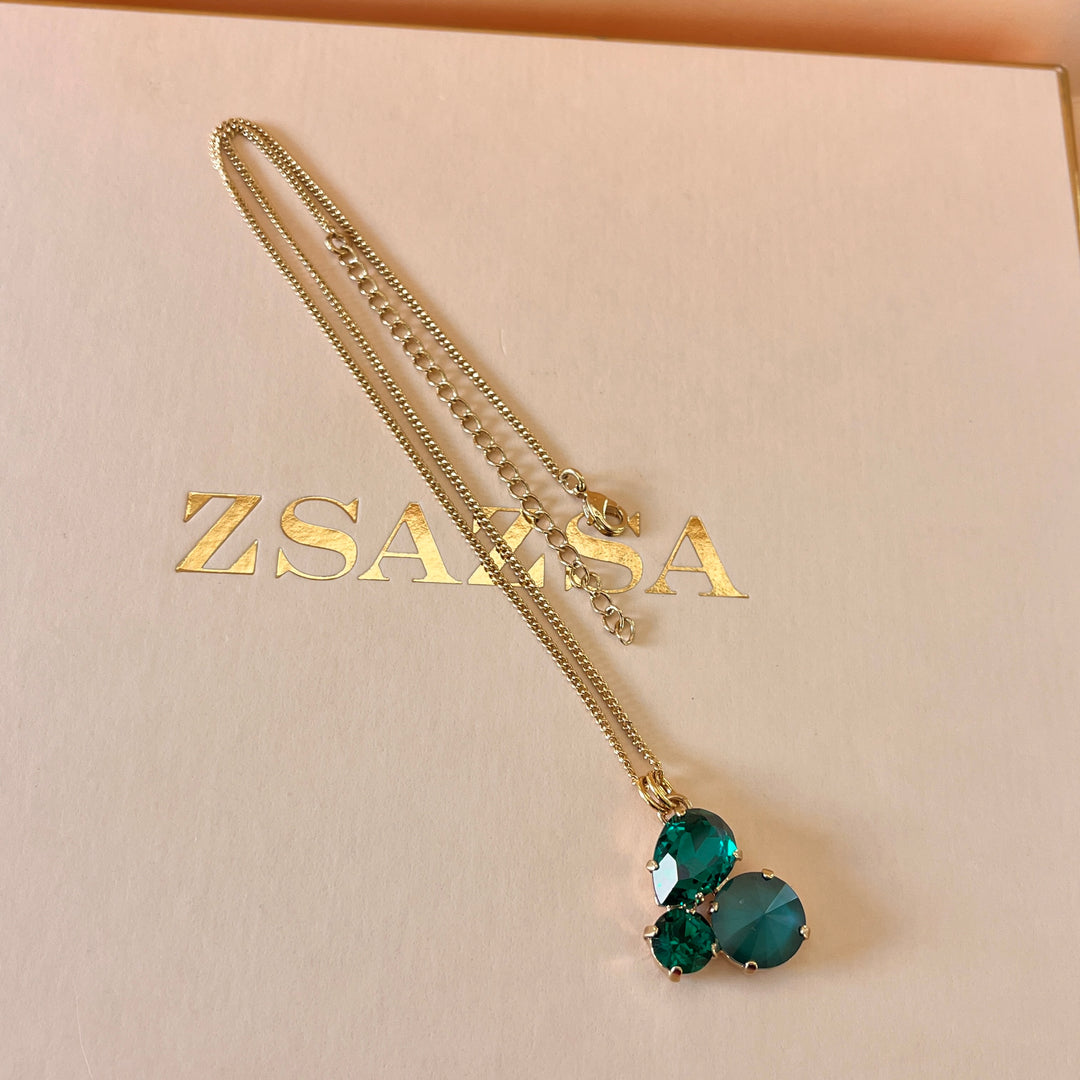 Dark green preciosa crystal pendant