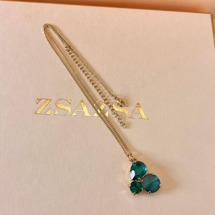 Dark green preciosa crystal pendant