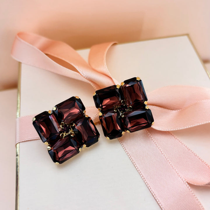 Purple preciosa crystals studs