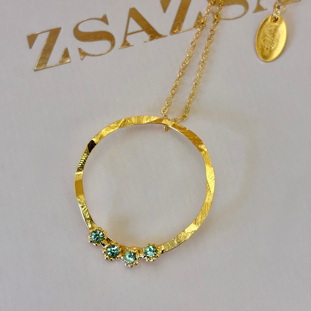 Flower mint Swarovski crystals set