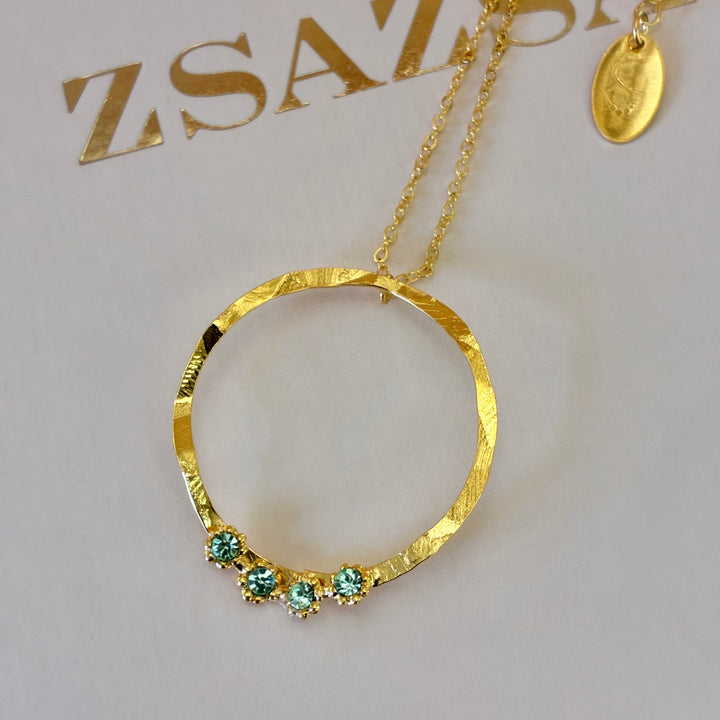 Flower mint Swarovski crystals set