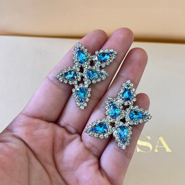 Turquoise preciosa crystals set