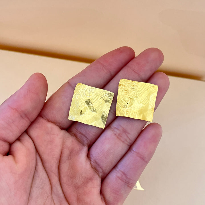 Gold handmade studs & ring