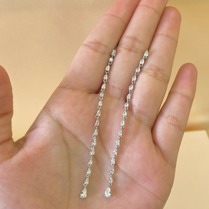 Silver zircone teardrop earrings