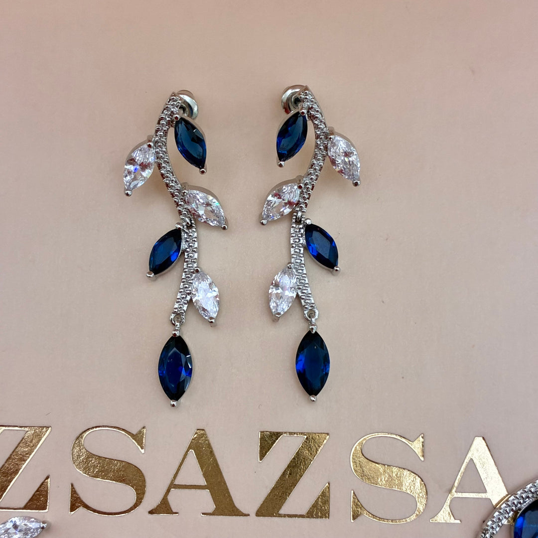 Marquise navy blue zircone set