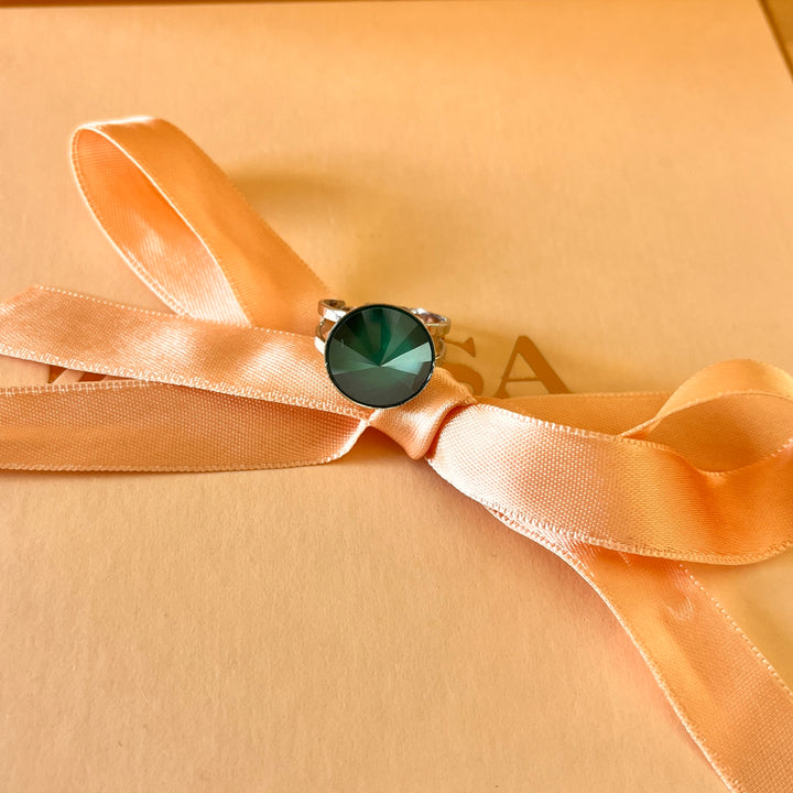 Dark green Swarovski crystals set