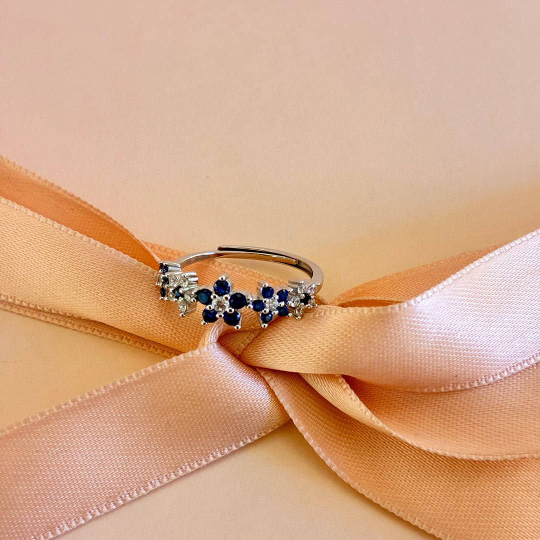 Royal blue sterling silver zircone set