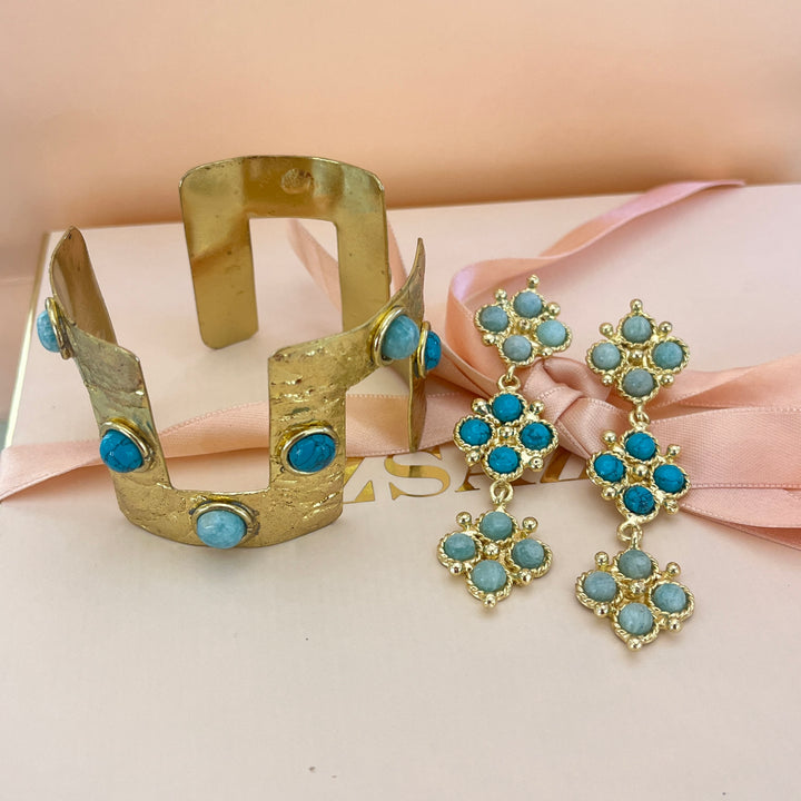 Turquoise & mint handmade set