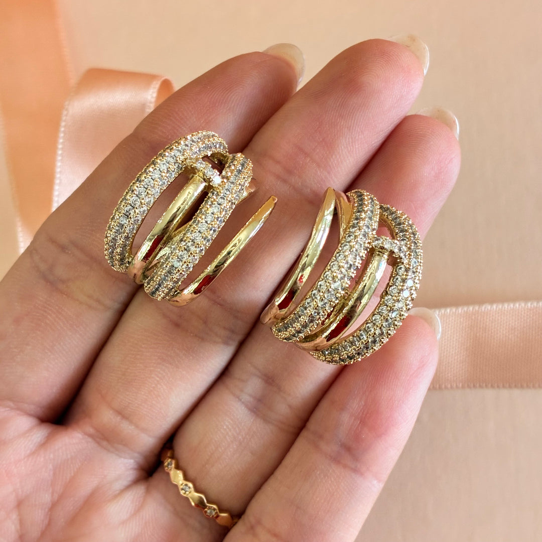 Gold plated zircone hoops