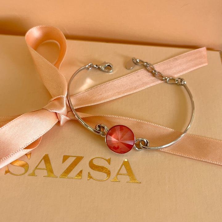 Coral Swarovski crystals set