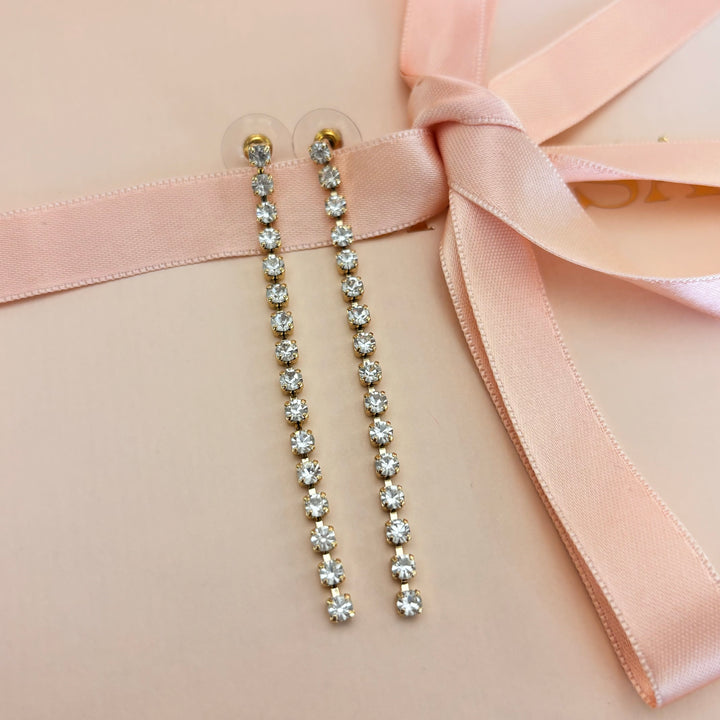 Tennis rhinestone earrings