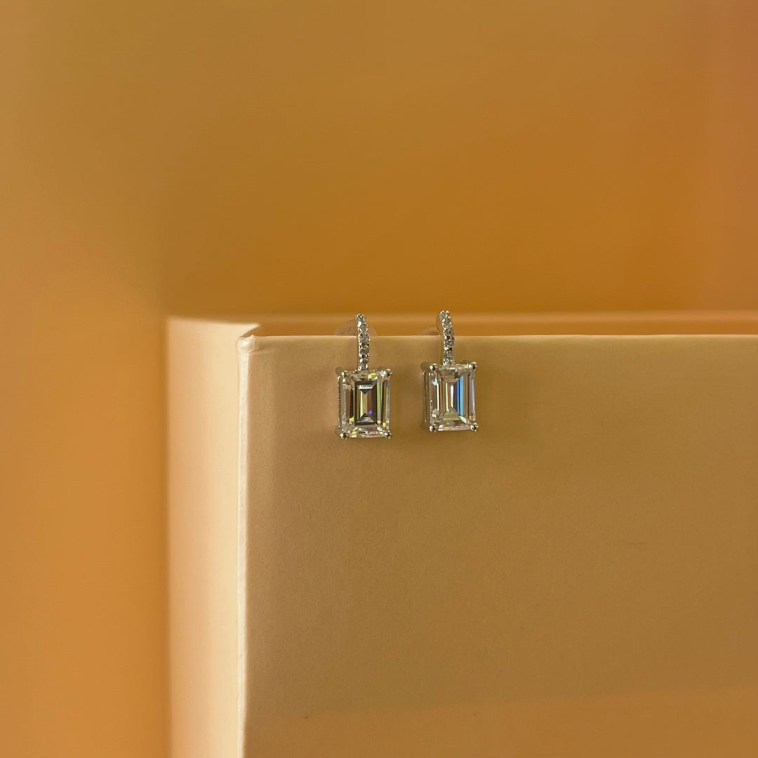 Silver zircone rectangular