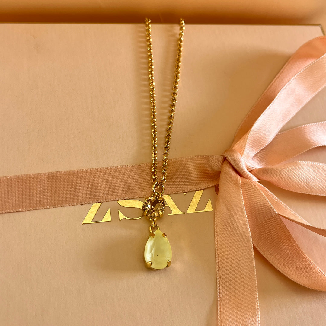 Yellow and champagne Swarovski crystals set