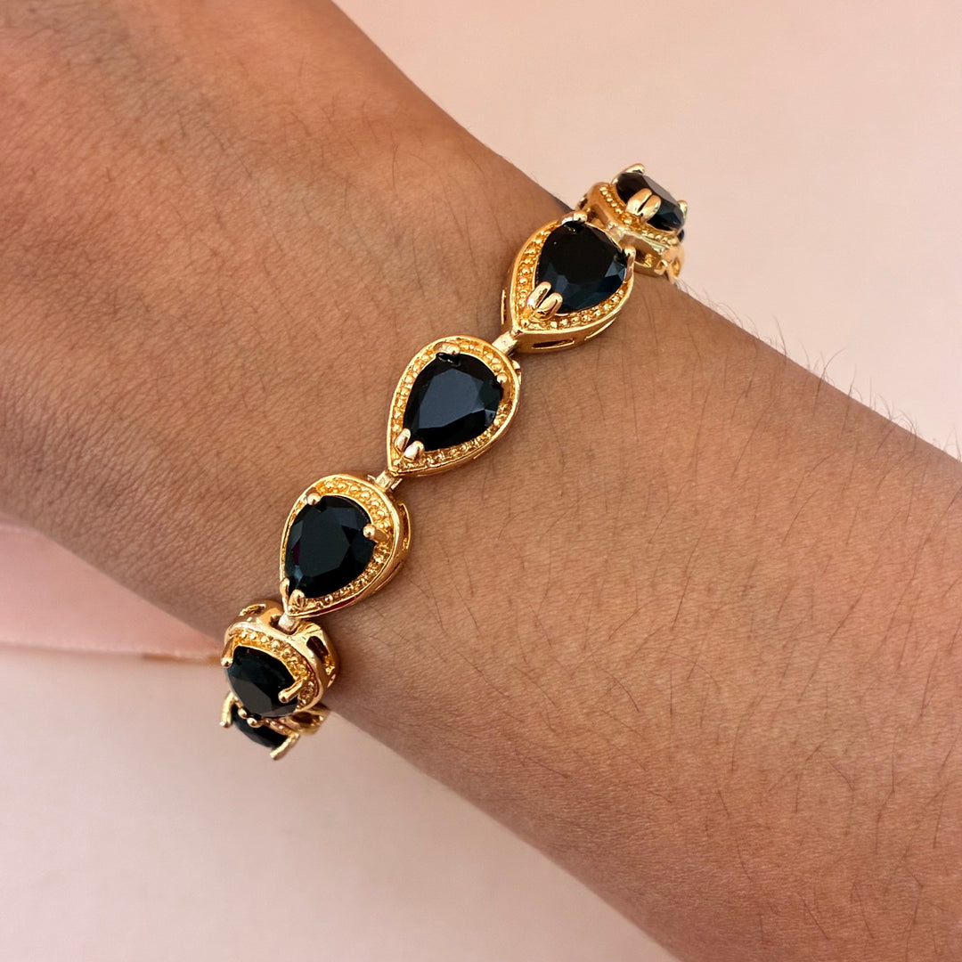 Teardrop black zircone bracelet