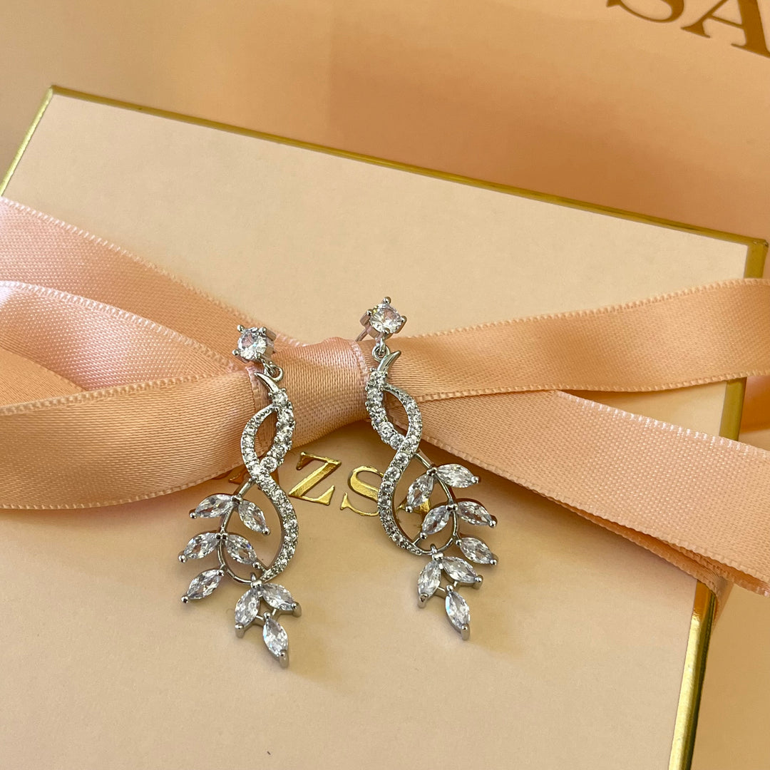 Silver zircone earrings