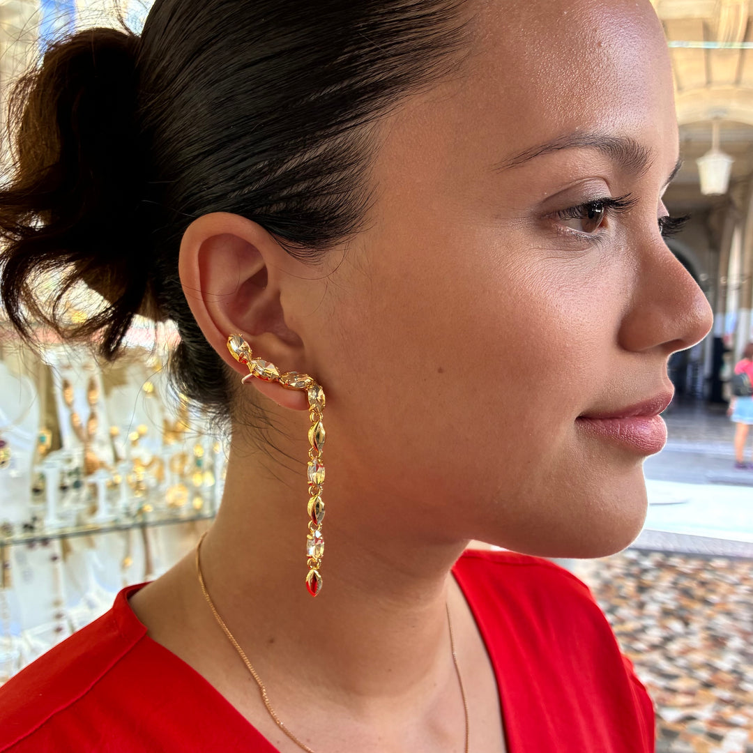 Statement marquise champagne earrings