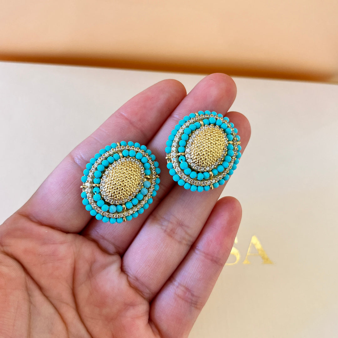 Turquoise & fresh water pearls set