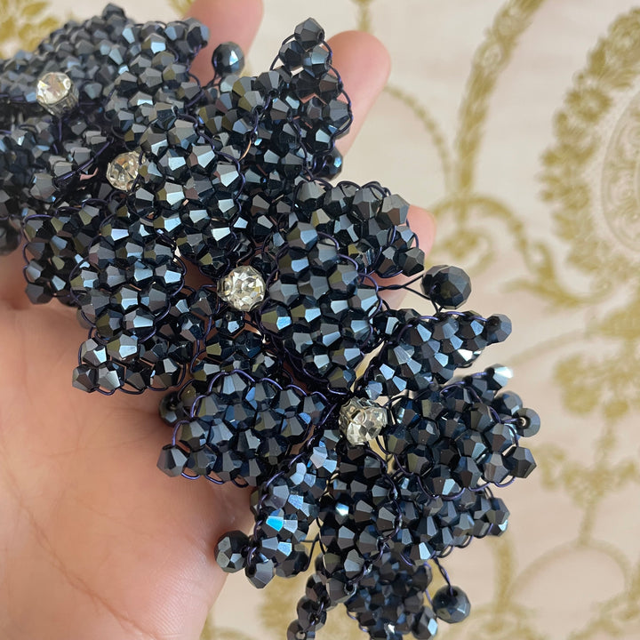 Navy blue flowers headpiece