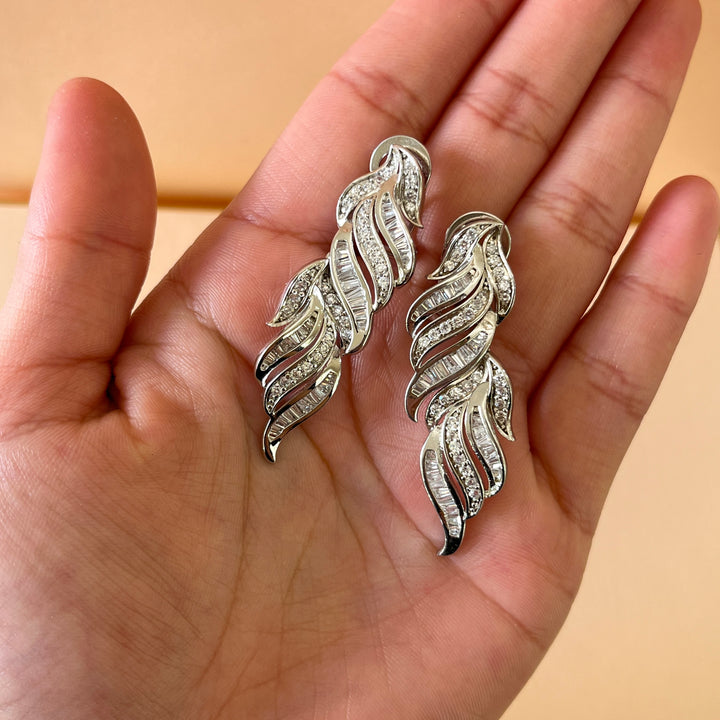 Silver zircone baguette set