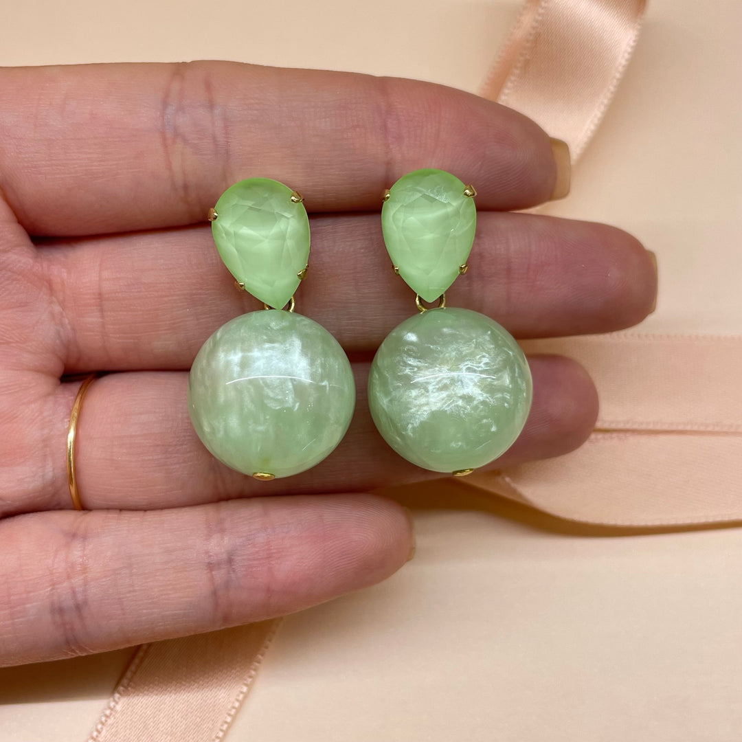 Teardrop mint set Swarovski crystals