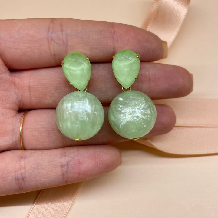 Teardrop mint set Swarovski crystals