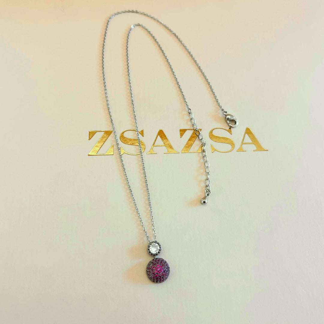 Fuchsia zircone pendant