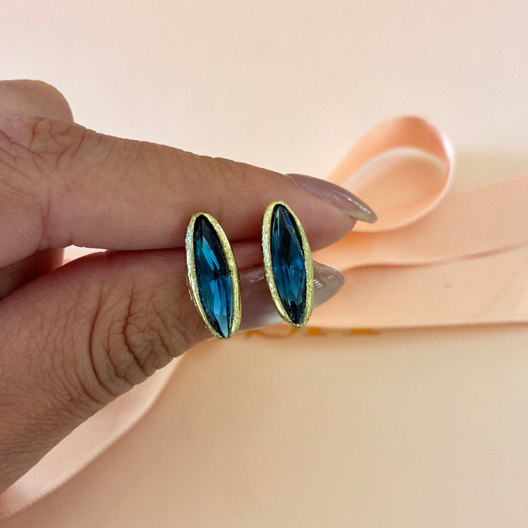 Handmade Swarovski Navy blue studs