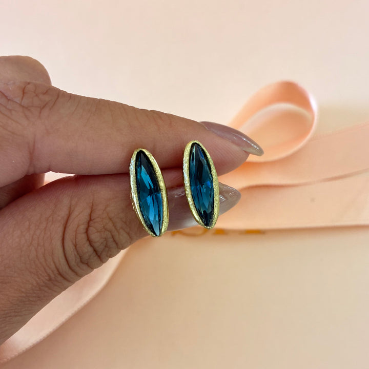 Handmade Swarovski Navy blue studs