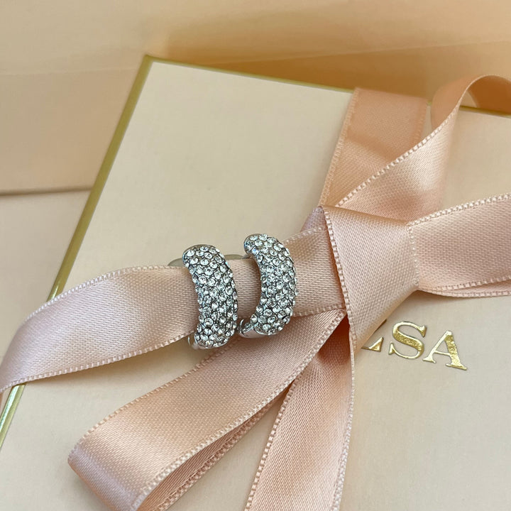 Silver zircone hoops