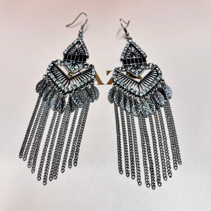 Vintage black rhinestone earrings
