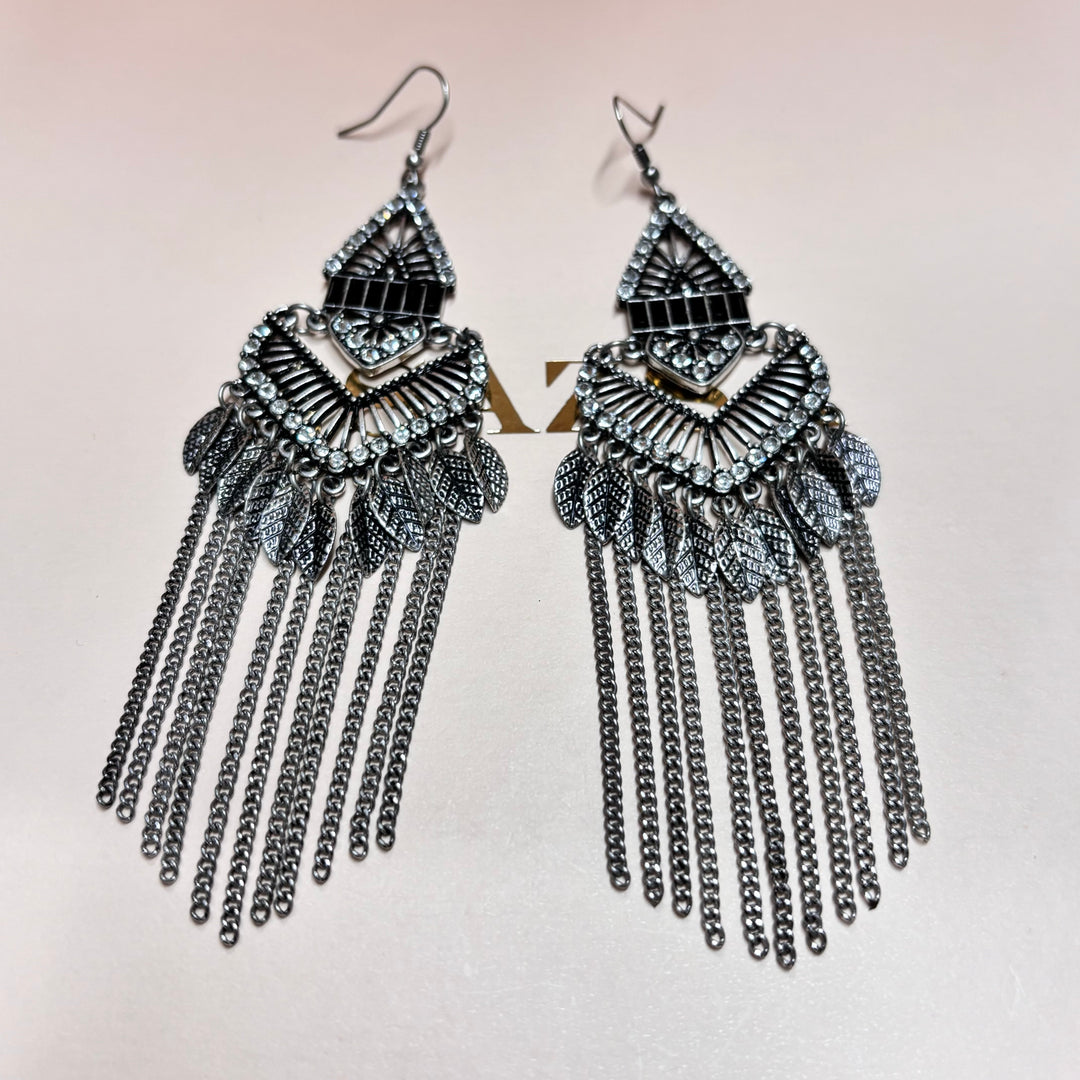 Vintage black rhinestone earrings
