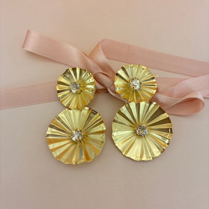 Handmade champagne flowers earrings
