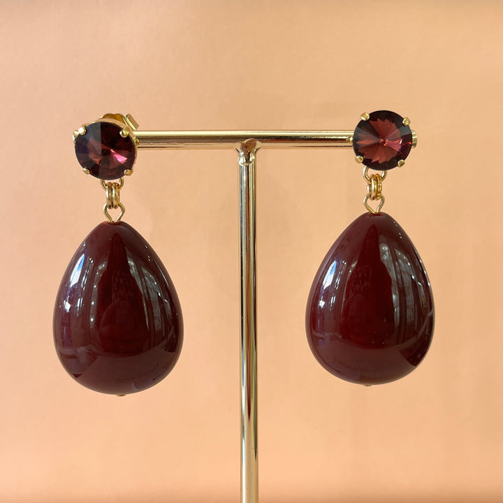 Purple preciosa crystals earrings