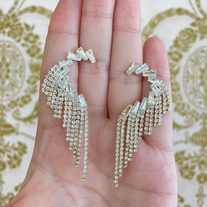 Baguette fringe earrings
