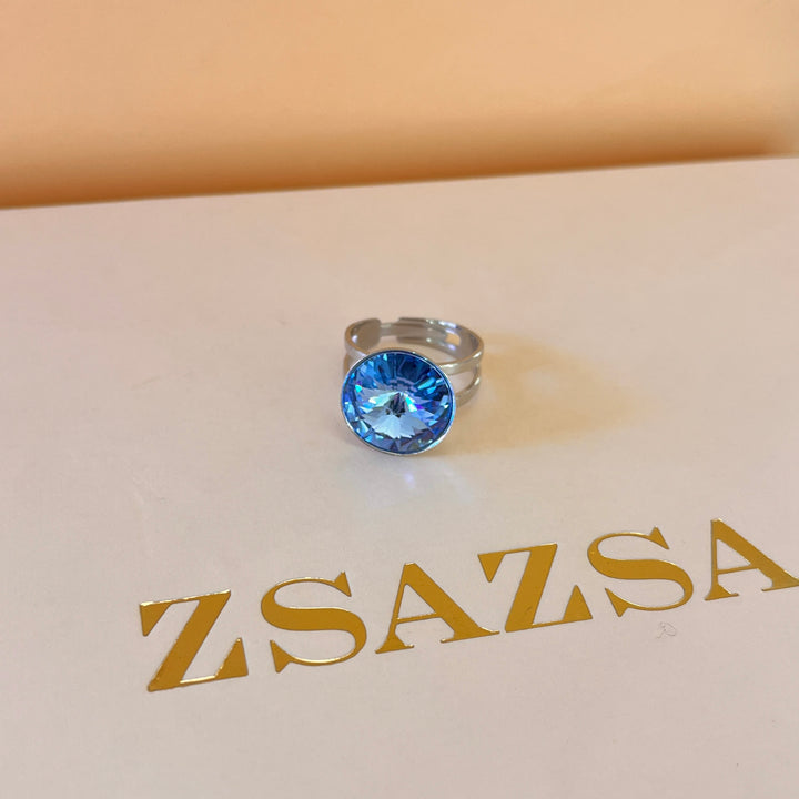 Light blue Swarovski crystals bracelet and ring