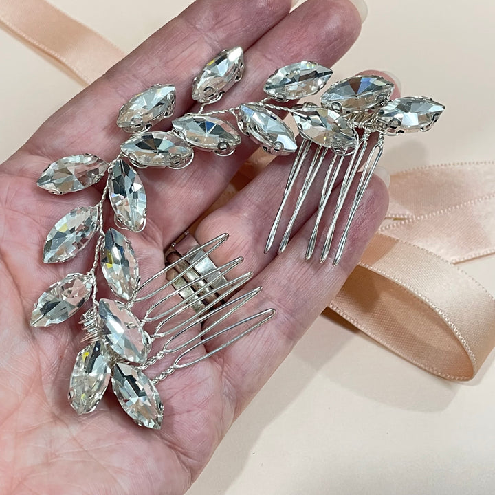Silver Flexible marquise comb