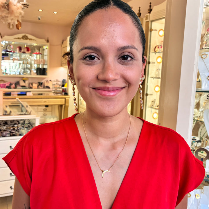 Statement marquise champagne earrings