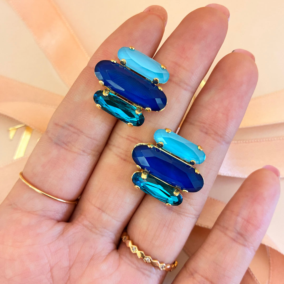 Elegant Blue Swarovski crystals earrings and bracelet