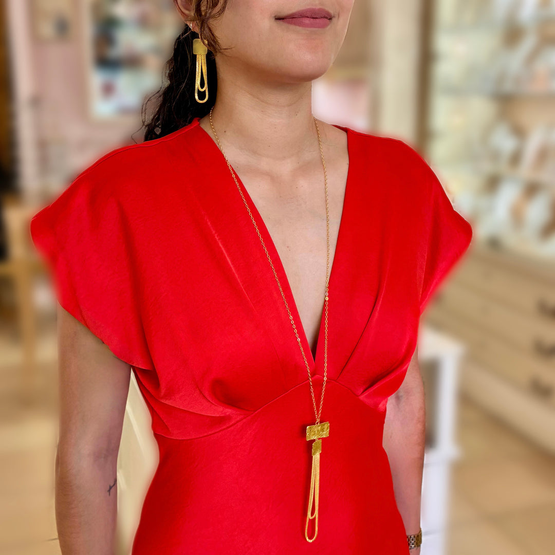 Geometric gold handmade set