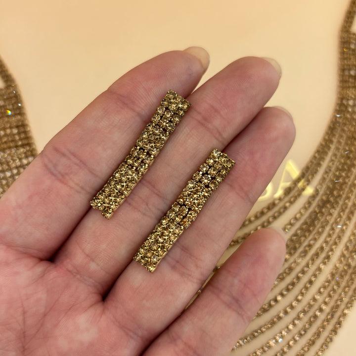 Bronze rhinestone chunky set