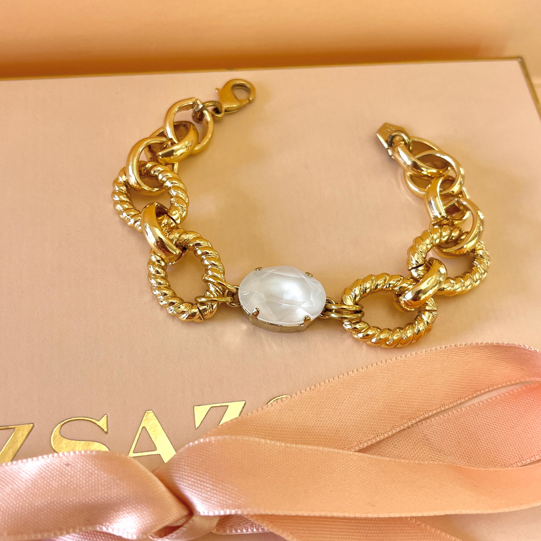 White Swarovski crystals bracelet