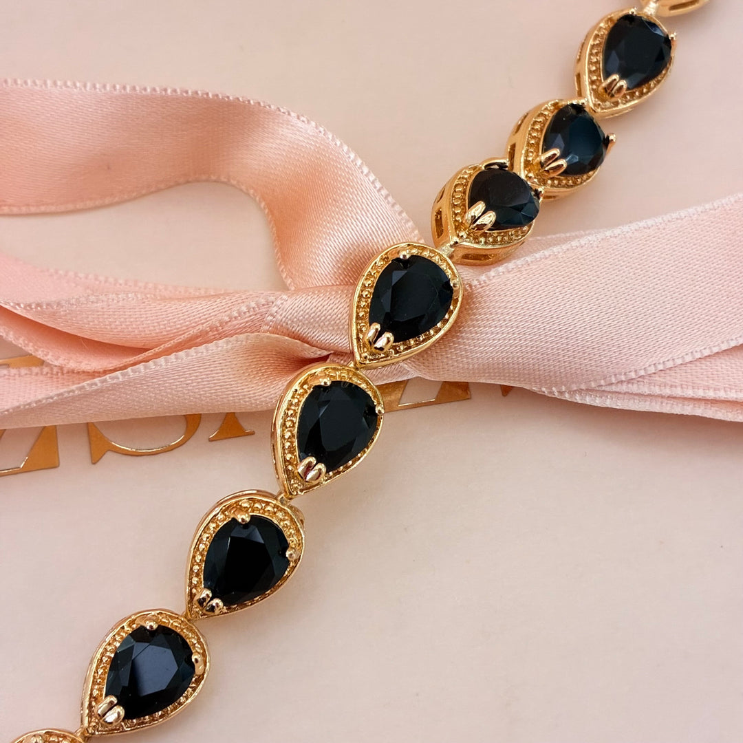 Teardrop black zircone bracelet