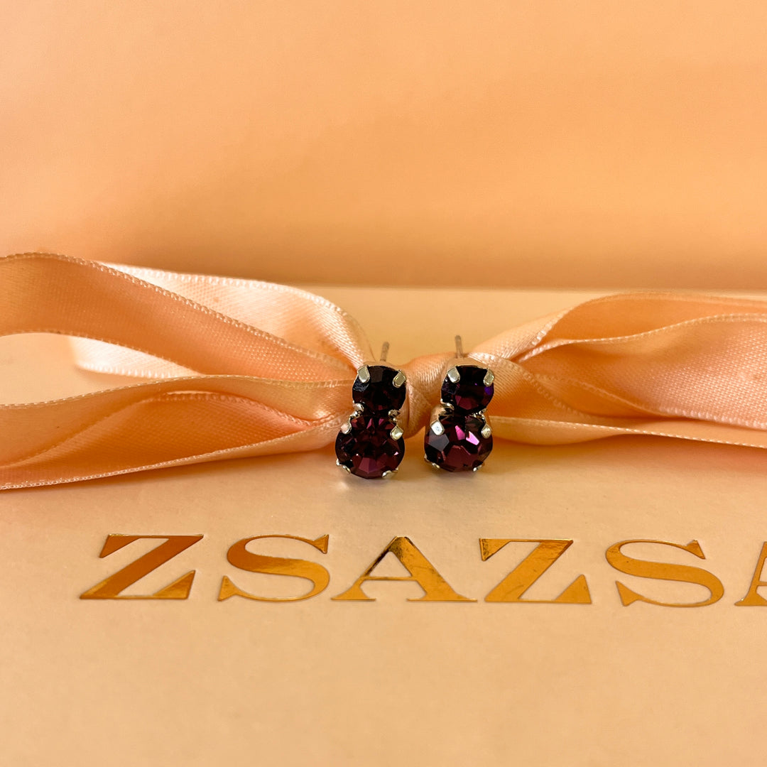 Purple preciosa crystals studs