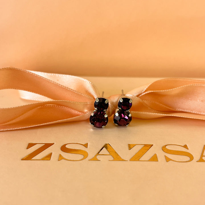 Purple preciosa crystals studs