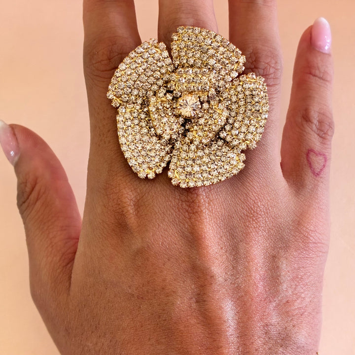 Big Flowers Bronze Swarovski crystals set